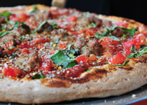 A picture of a signature pizza at Pizza Luce, the Ruby Rae.